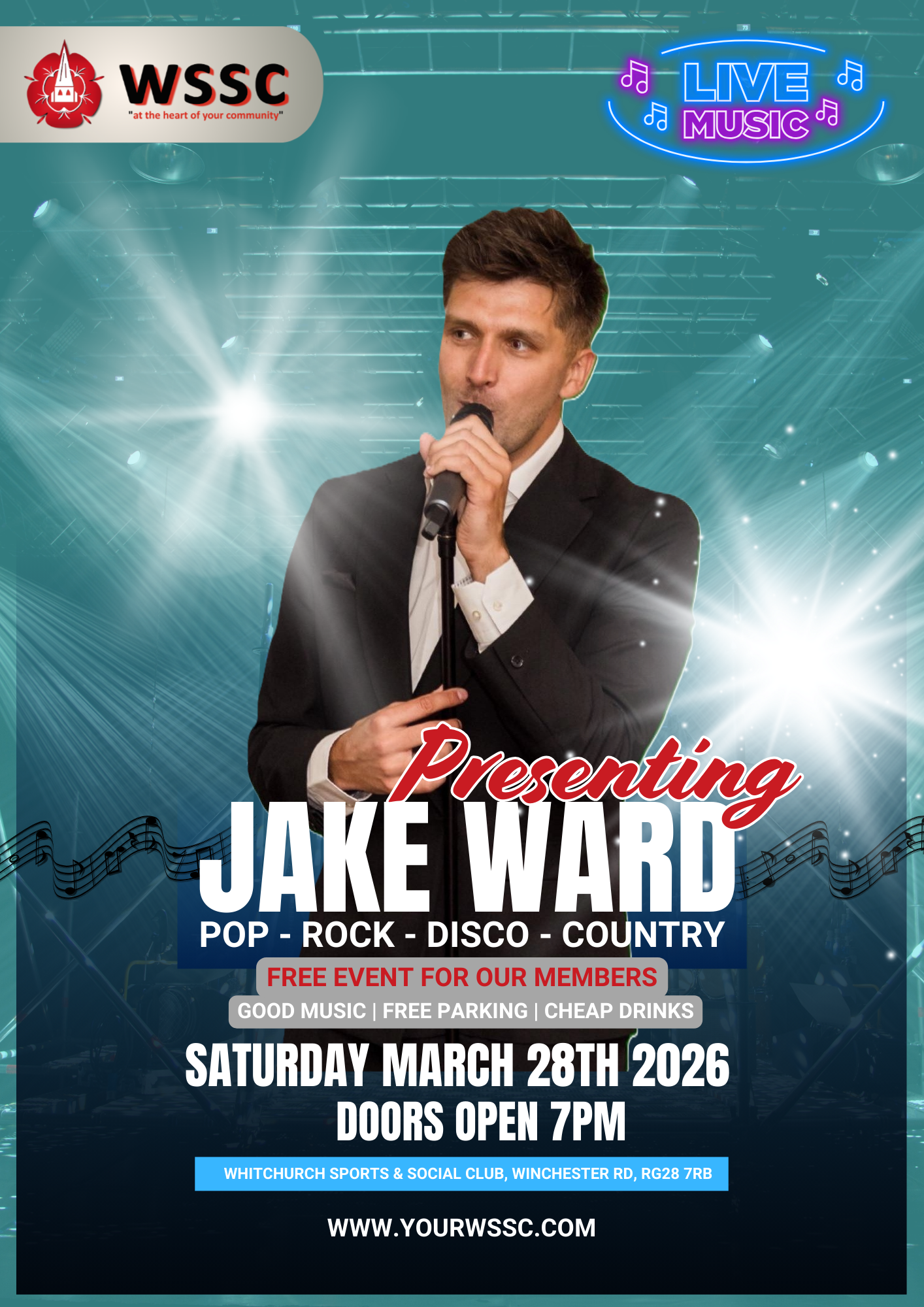 Jake Ward at Whitchurch Sports and Social Club