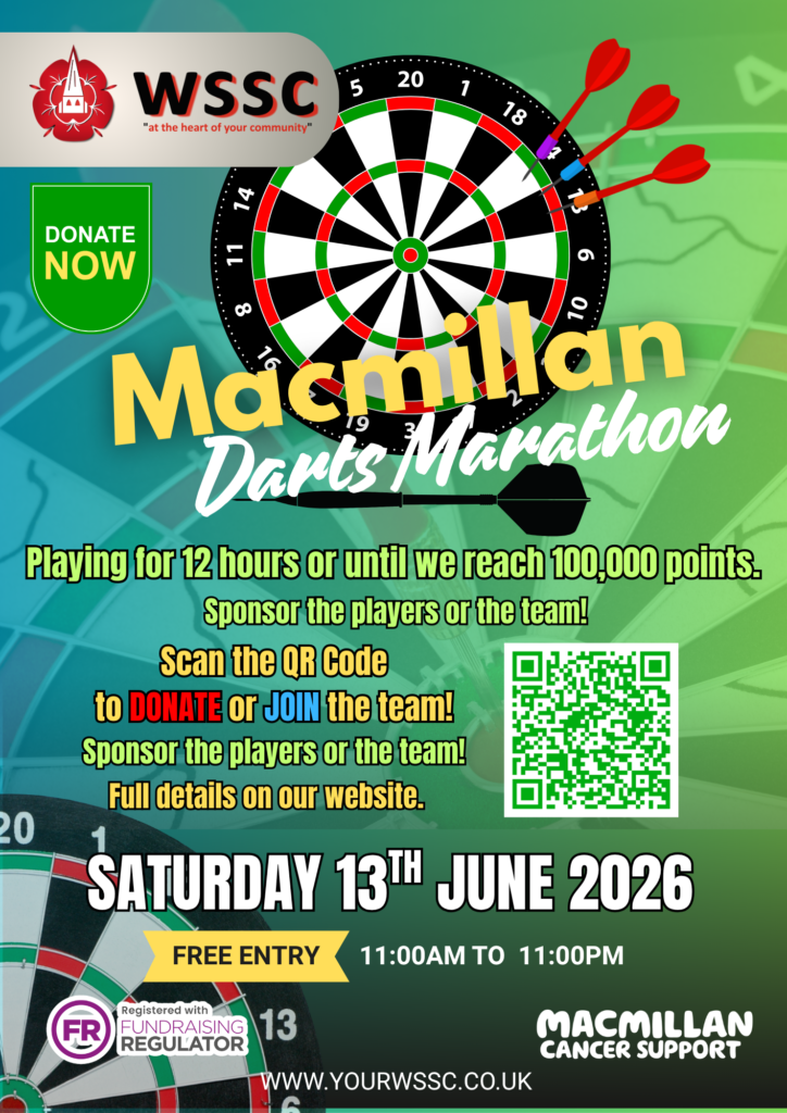 Macmillan Darts at Whitchurch Club