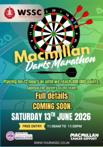 Macmillan Darts challenge at Whitchurch Sports and Social Club 2026