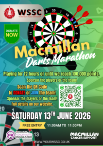 Macmillan Darts marathon at WSSC