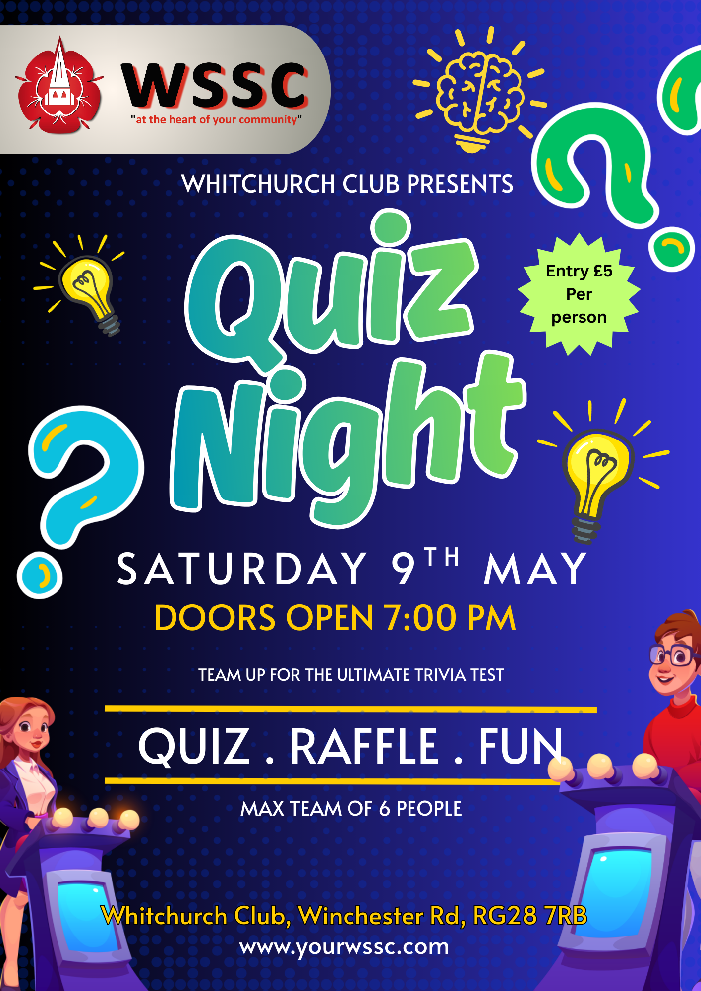 Quiz Night May 9th at WSSC